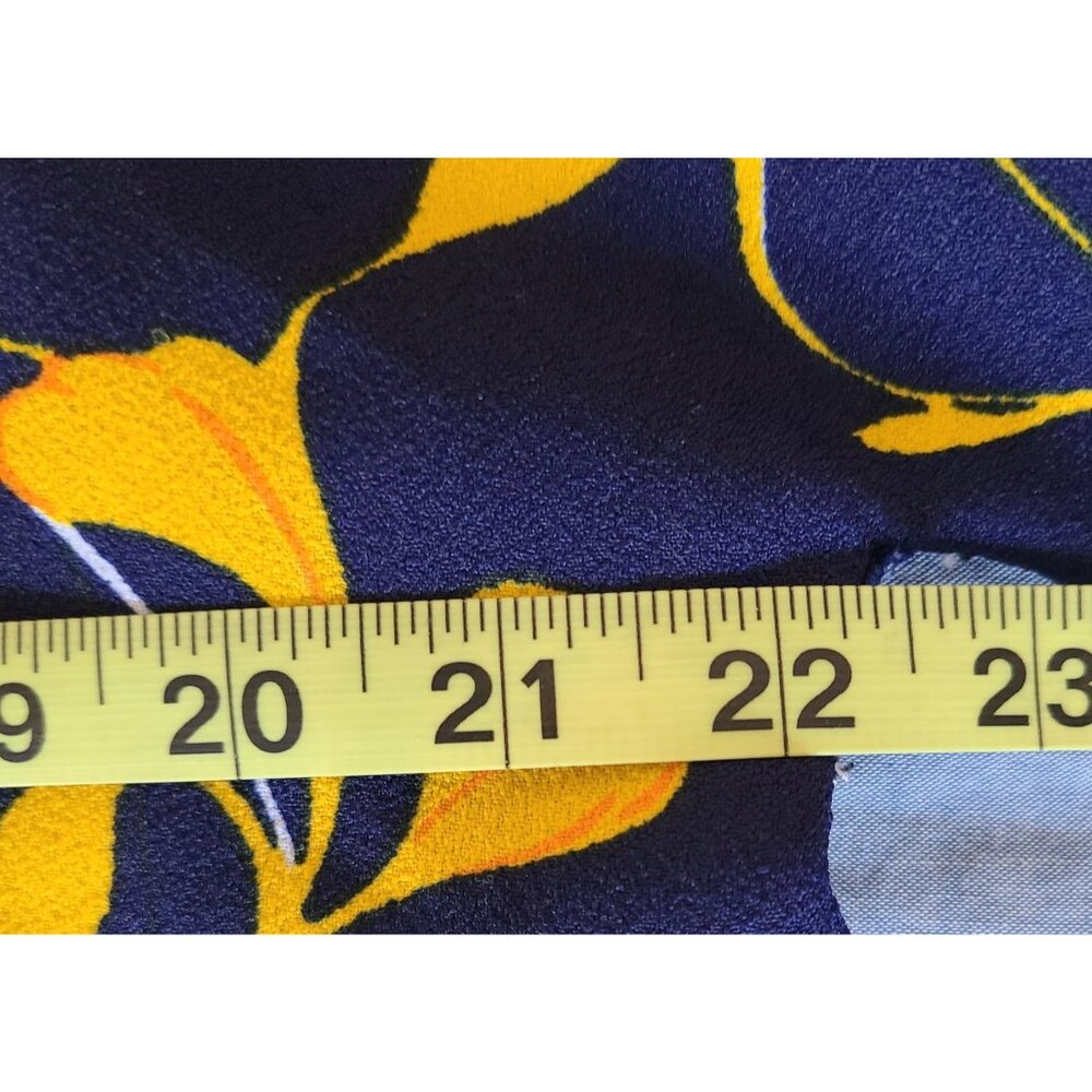 Vintage Floral Long Kaftan Dress Handmade Navy Yellow Green Abstract Print - Picture 13 of 16